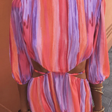 Sommerfeld | Maxikleid mit Taillenausschnitten und vertikalem Muster
