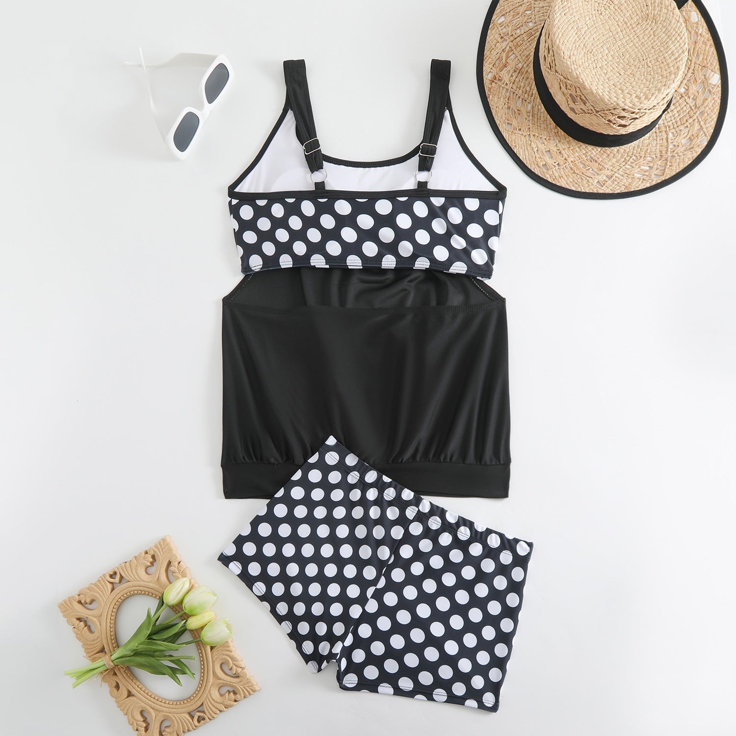 Sommerfeld | Gepunktetes Tankini-Set mit Shorts