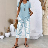Sommerfeld | Zweiteiliges Set mit asymmetrischem Oberteil und Print-Hose